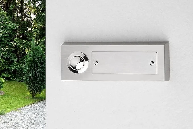 Beldrukker messing met naamplaat - HBS25 - Hbs00025 - HBS00025