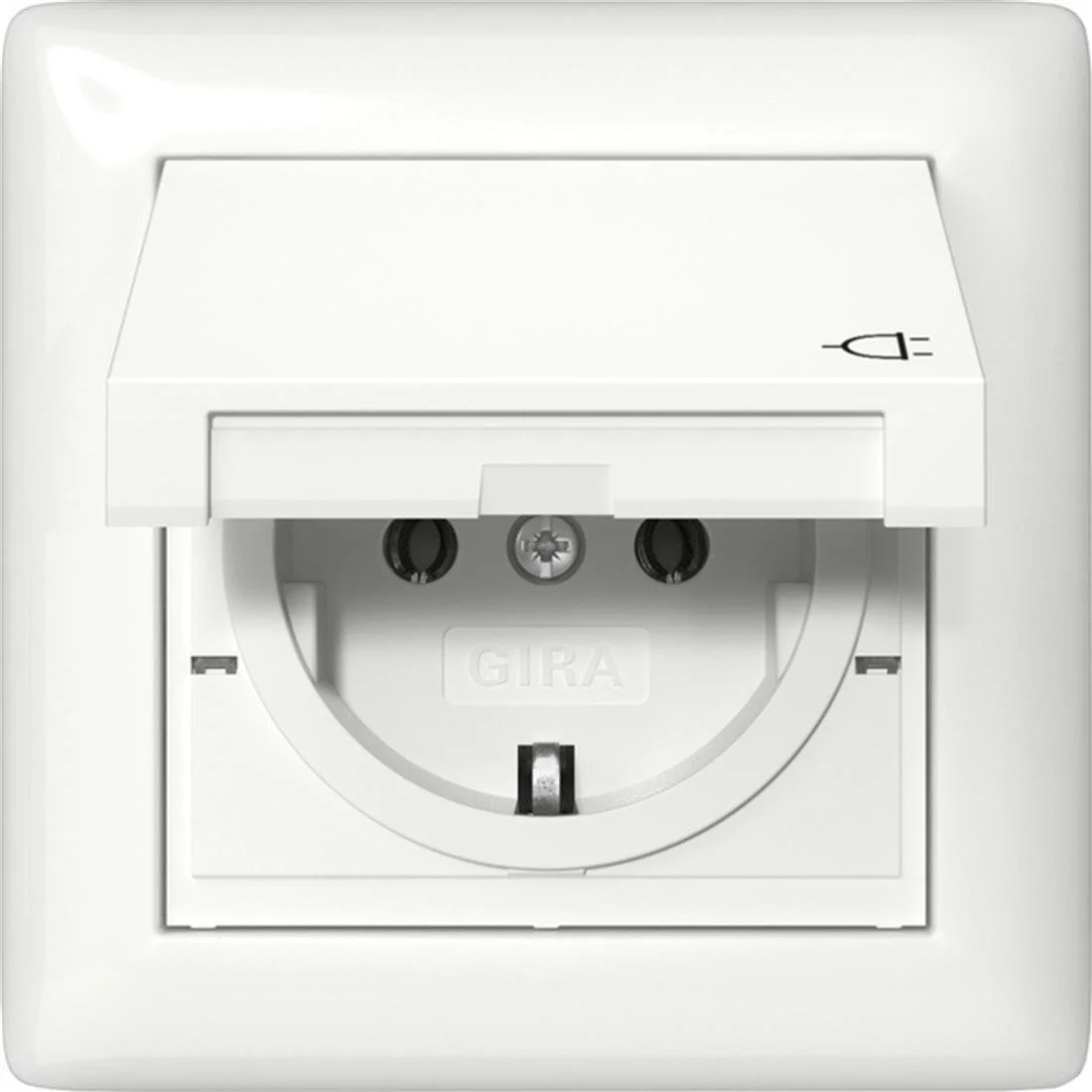 Inbouwstopcontact met randaarde en klapdeksel compleet met afdichtingset IP44 - HBS36 - Hbs00036 - HBS00036
