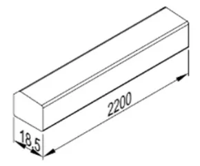 Deur afdichtsprofiel t.b.v. kozijnprofiel onderzijde/binnenzijde - middendichting 2200mm - HBS72 - Hbs00072 - HBS00072