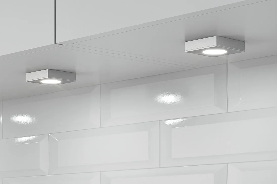 Opbouwbehuizing vierkant zilverkleurig t.b.v. de lampmodule opbouw onderbouwverlichting - HBS79 - Hbs00079 1 - HBS00079