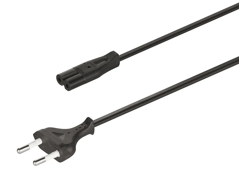 Voedingskabel 2000mm stekkertype C 2-polig zwart | HBS81 - Hbs00081 - HBS00081