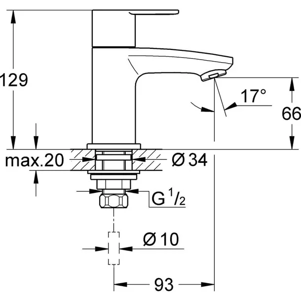 Grohe Eurostyle Cosmopolitan XS toiletkraan - HBS132 - Hbs00132 1 - HBS00132